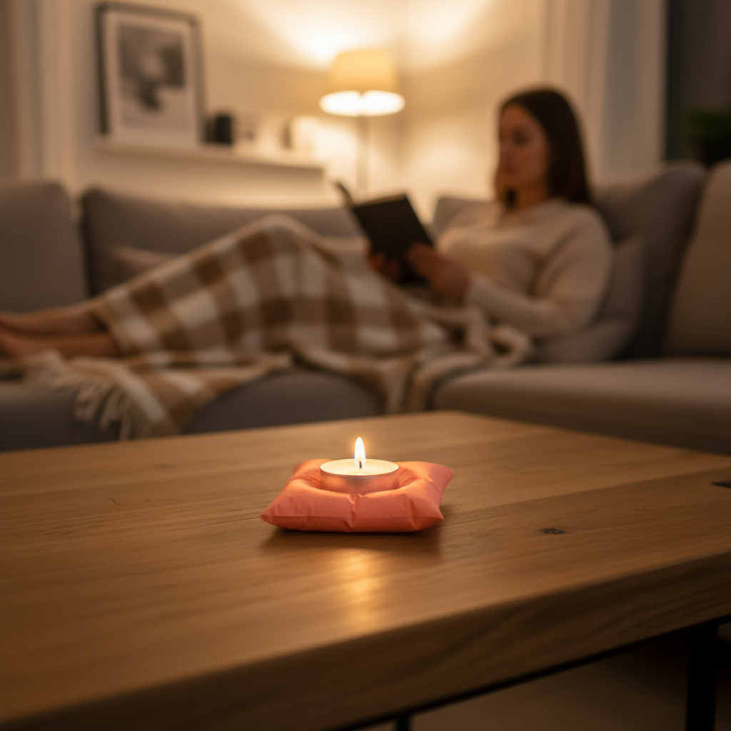 Bougeoir coussin orange