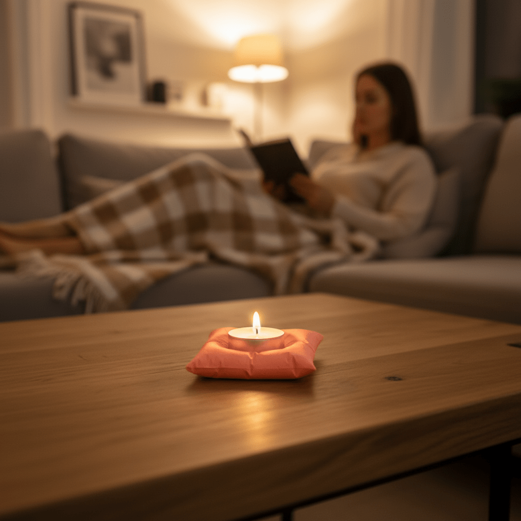Bougeoir coussin orange - Kamba bougie