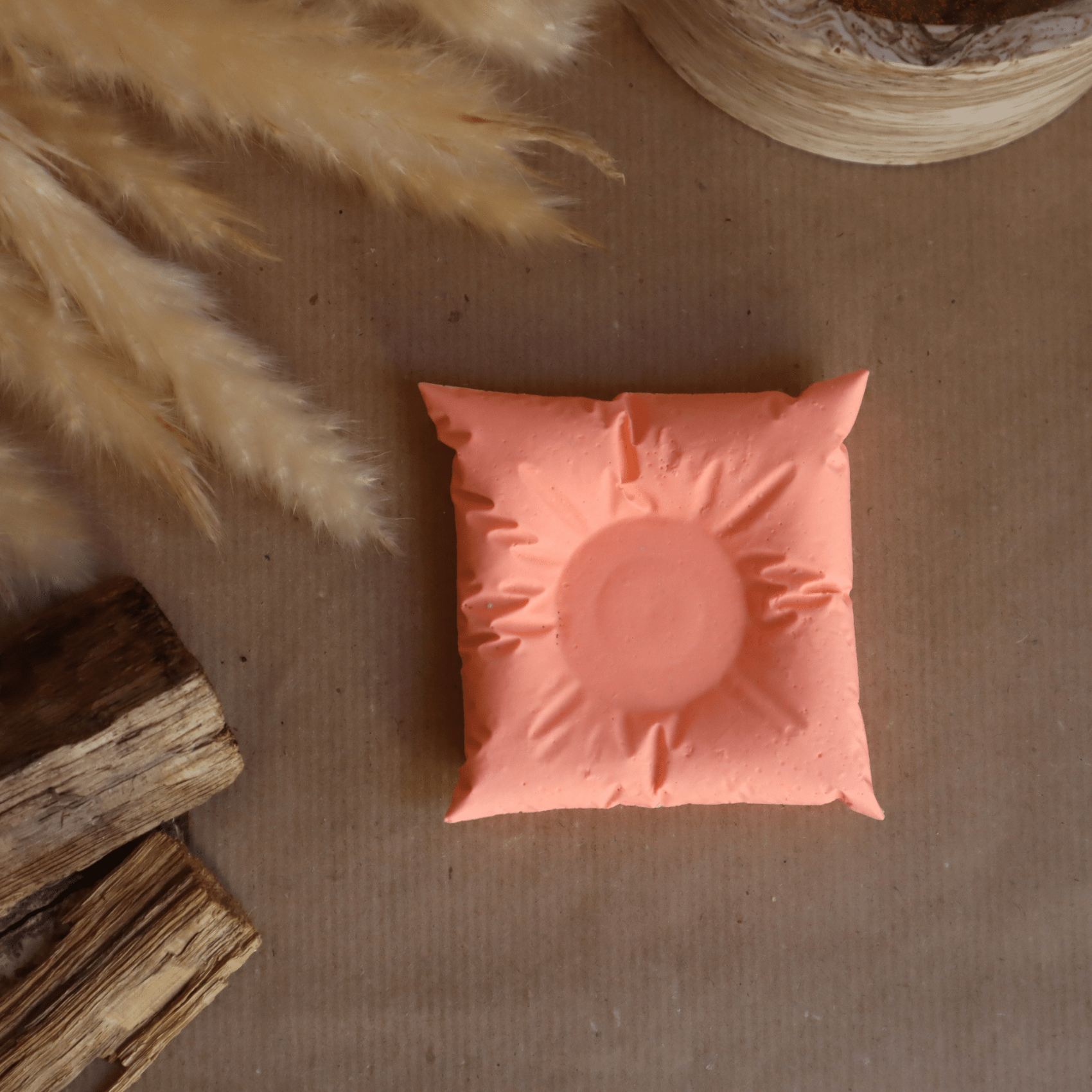 Bougeoir coussin orange - Kamba bougie