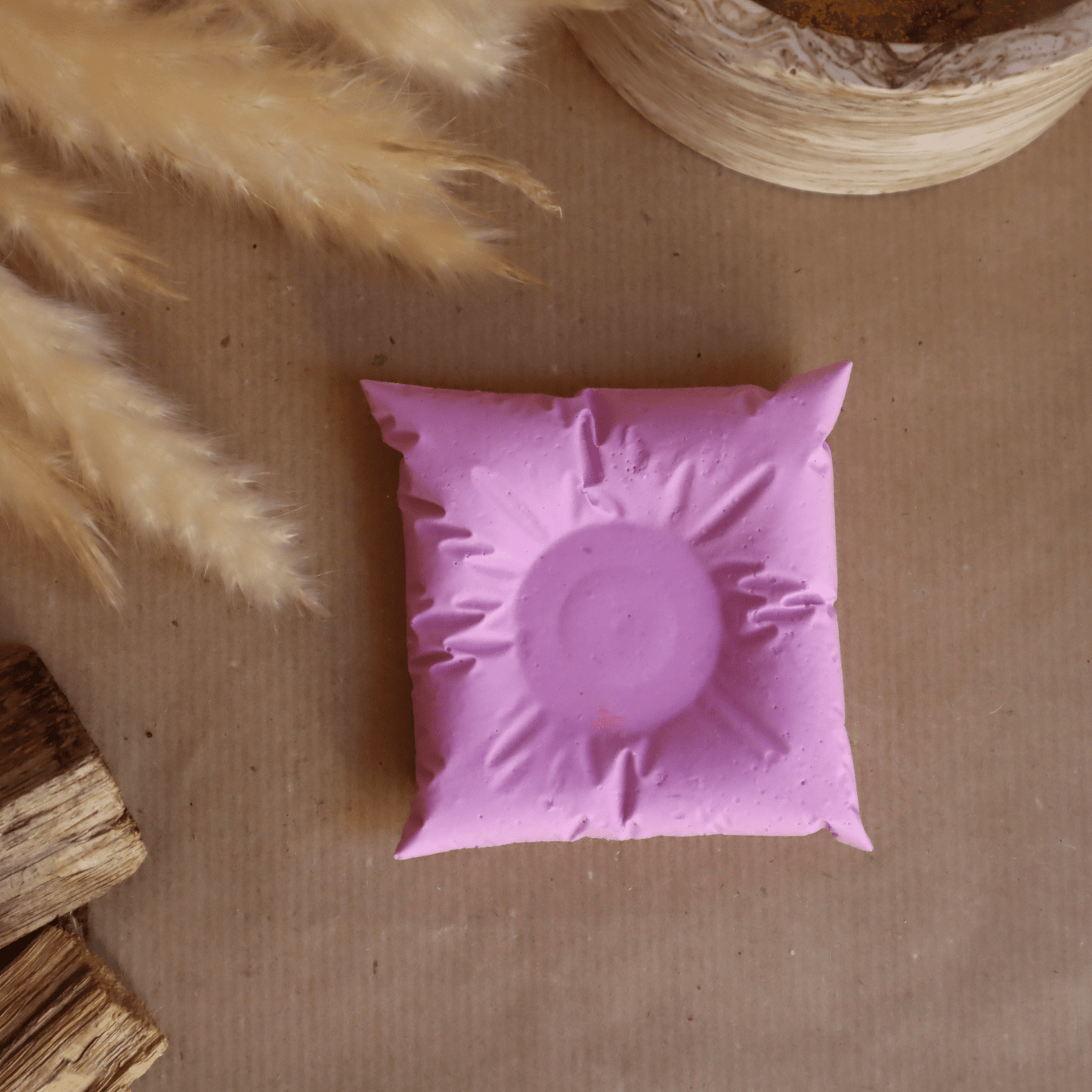 Bougeoir coussin violet - Kamba bougie
