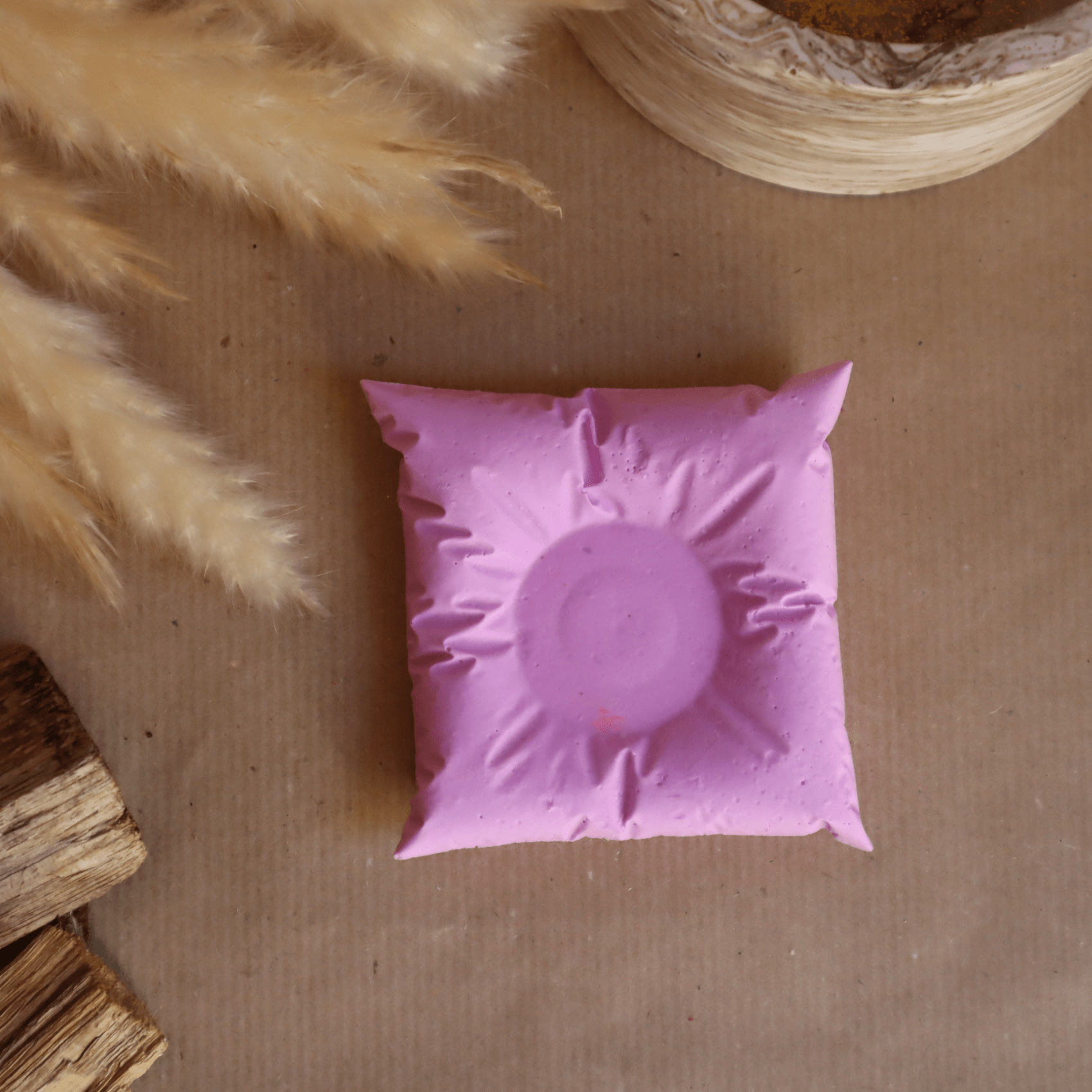 Bougeoir coussin violet - Kamba bougie
